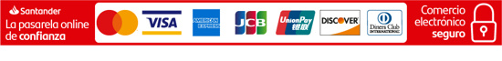 Pagos seguros — Santander · Visa · Mastercard